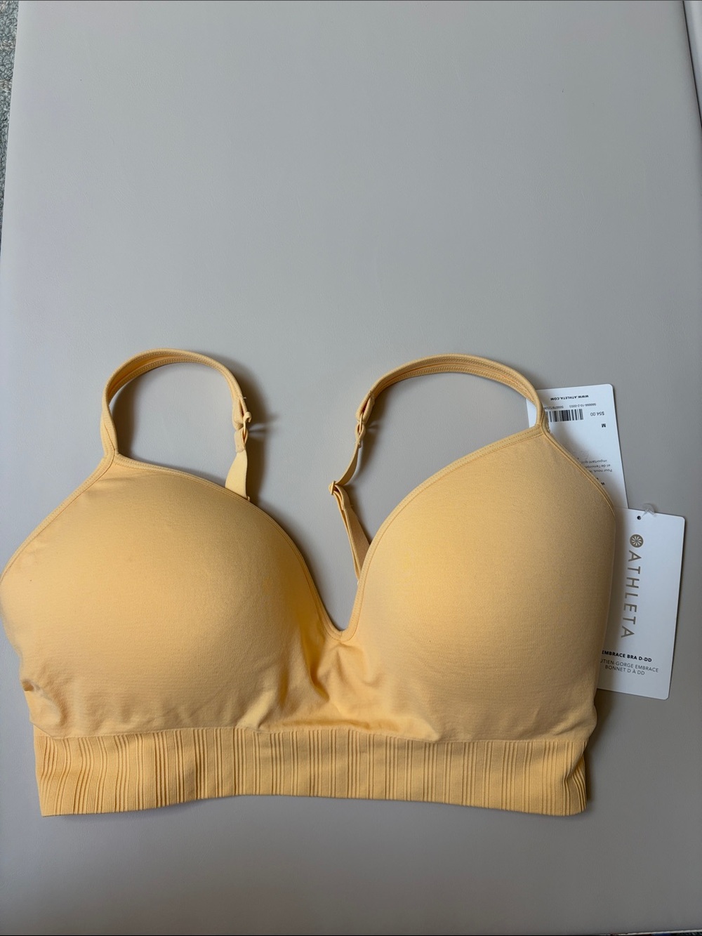 Athleta Yellow Padded Wireless Seamless Sports Bra size M best for D-DD cups